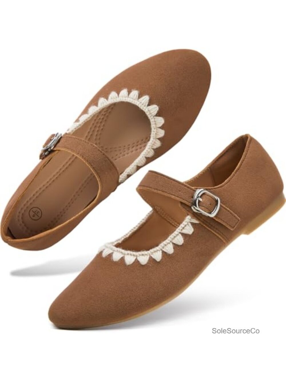 Women's Mary Jane Ballet Flats Faux Leather Memory Foam Buckle Dress Shoes